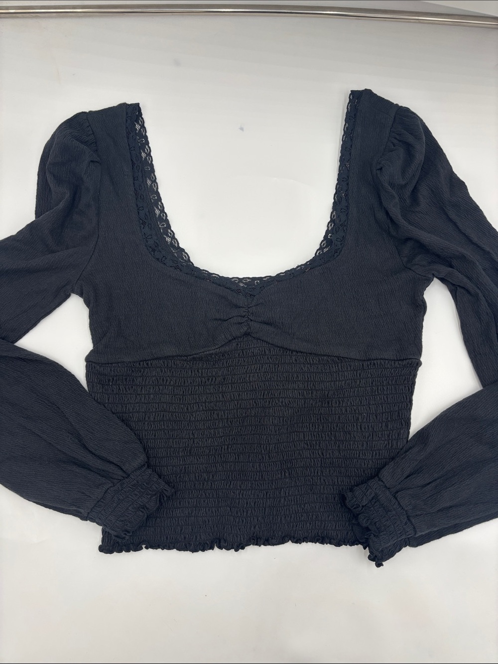 BDG Urban Outfitters Sydney Smocked Long Sleeve Top